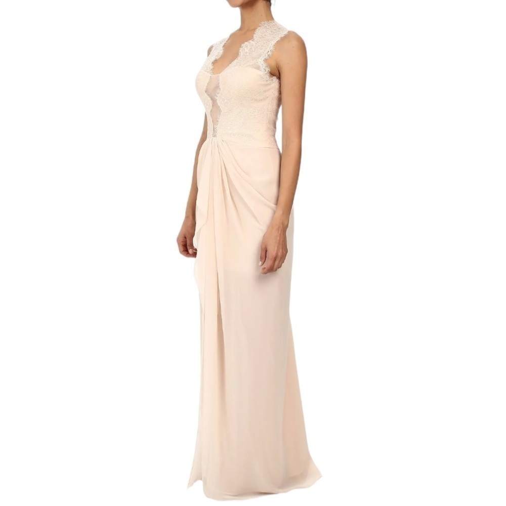 BCBGMAXAZRIA - Brandy Vanilla Draped
Lace Bodice Gown Sz 4 - Picture 2 of 15